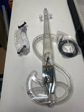 : Violín Eléctrico Transparente Cristal