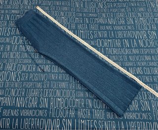 Pantalones Anchos Punto Acanalado Azul Talla Única