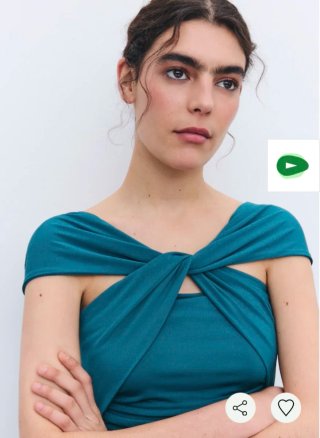 Vestido Tintoretto T.38 verde largo drapeado
