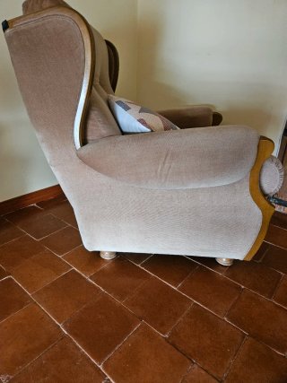 Sillónes de terciopelo y madera