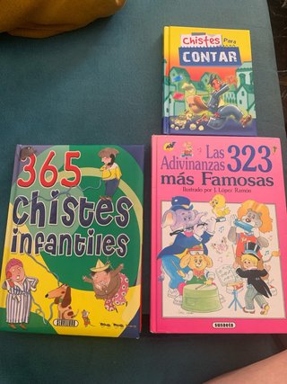 Lote 3 libros, chistes y adivinanzas infantiles