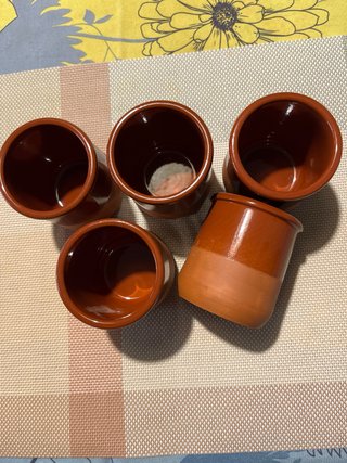 Vasos de barro para postre (5 unidades)