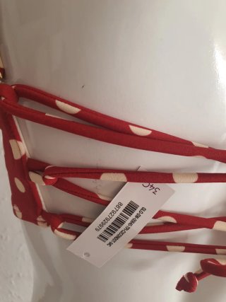 Bikini pin up Rojo Lunares Blancos, talla M