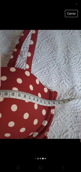 Bikini pin up Rojo Lunares Blancos, talla M