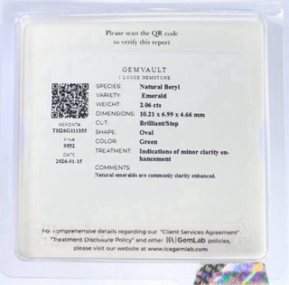 Esmeralda Natural 2,06 ct · Elegancia