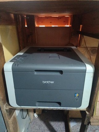 Impresora Brother Color Gris y Blanca
