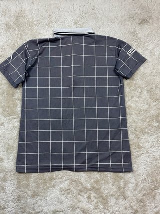 Polo Lacoste Cuadros Gris y Blanco Talla M