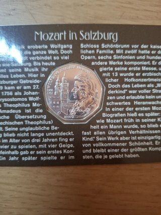 Moneda 5 Euro Plata Austria 2006 Mozart