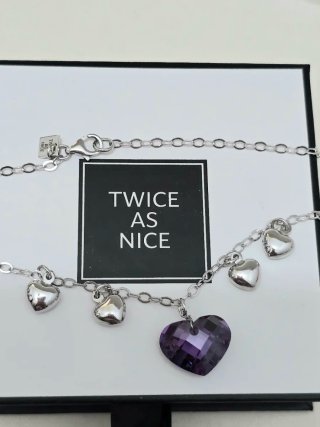 Collar Plata 925 Corazón Morado