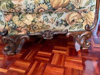 Conjunto Sofás Vintage Madera Castaño Muelles