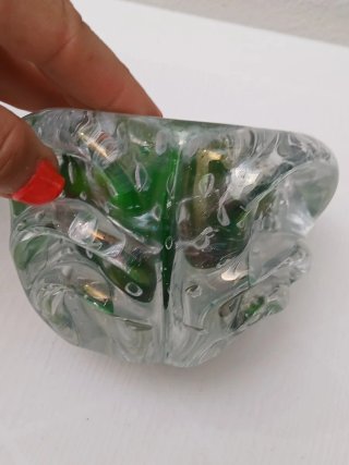 Portacandele Vetro Murano Verde Trasparente