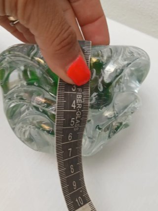 Portacandele Vetro Murano Verde Trasparente