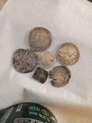 Lote 5 monedas antiguas de plata