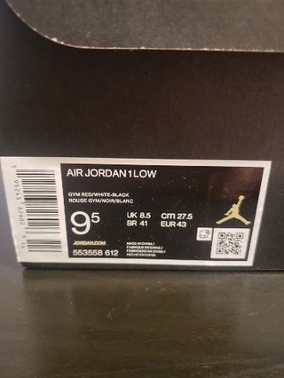 Air Jordan 1 Low Bred Toe DS 43