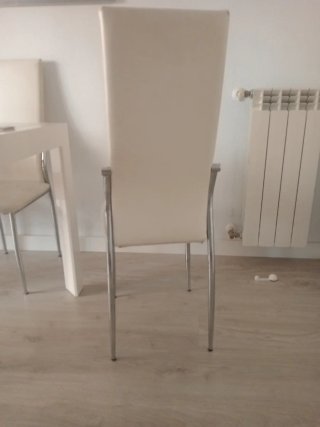 Sillas comedor polipiel blancas (4 unidades)