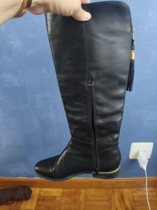 Botas de piel negras altas