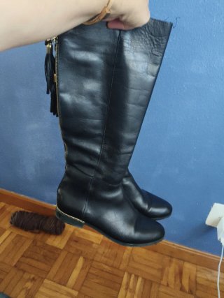 Botas de piel negras altas