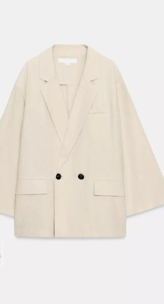 Blazer Zara M lino Beige Con Etiqueta+medida