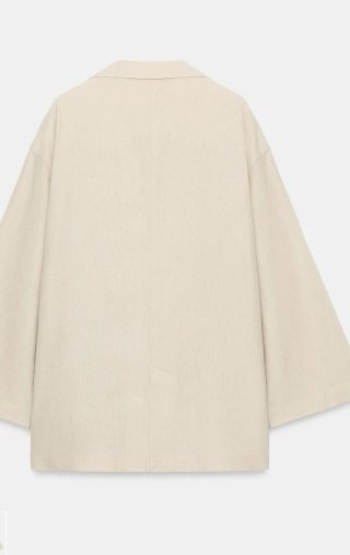 Blazer Zara M lino Beige Con Etiqueta+medida