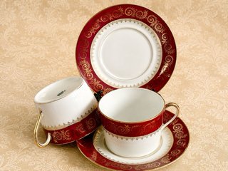 Limoges Juego 2 Tazas Porcelana desayuno XL