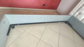 Letto Matrimoniale 180x200 Tessuto Grigio/Bianco