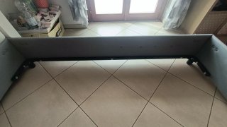 Letto Matrimoniale 180x200 Tessuto Grigio/Bianco