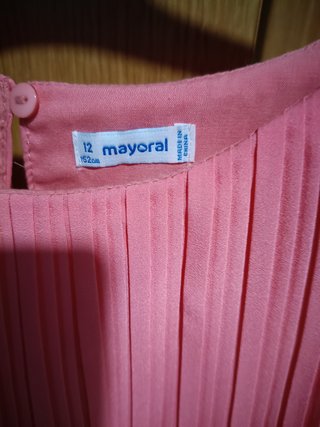 Vestido Mayoral Talla 12 Coral Plisado