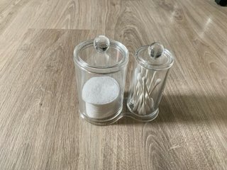 Frascos de baño transparentes con tapa