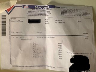 Bateria de coche pequeña se entrega con factura