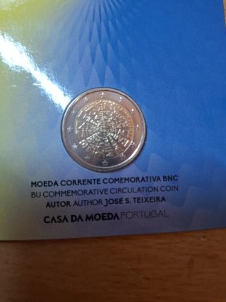 Moneda 2 Euros Portugal Conmemorativa Paz