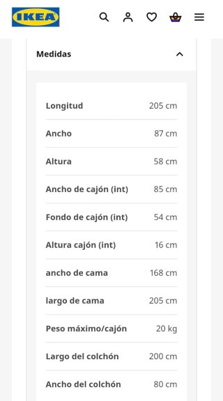 Diván IKEA Brimnes 80x200cm Blanco