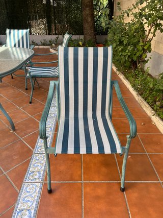 Mesa de jardín ovalada con 6 sillas