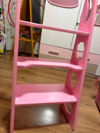 Escalera azul y rosa para cama nido