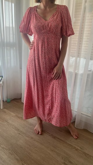 Vestido floral rojo talla S-M