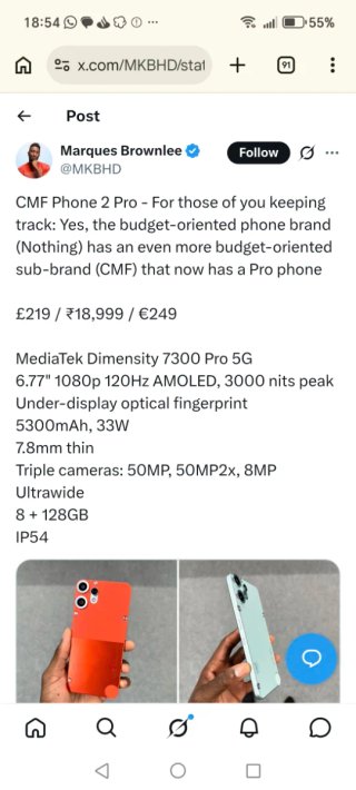 Nothing CMF Phone 2 Pro 256GB Naranja