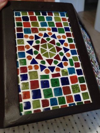 Lámpara árabe forja techo multicolor