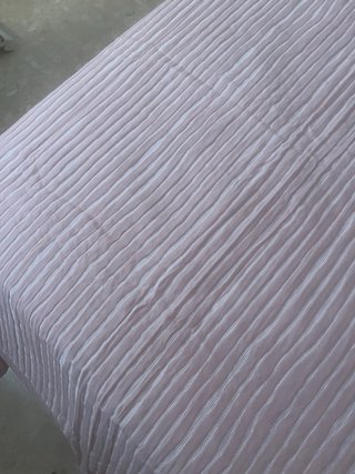 Colcha Piqué Rayas Rosa/Blanca Cama 105