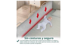 Barrera Cama Bebé 180cm Gris