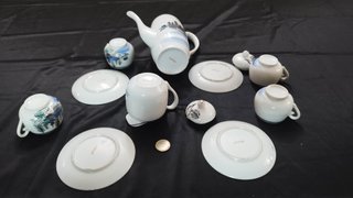 Juego café japonés 4 tazas porcelana