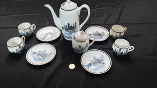 Juego café japonés 4 tazas porcelana