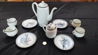 Juego café japonés 4 tazas porcelana