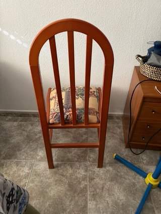 6 Sillas Comedor Madera Tapizado Floral