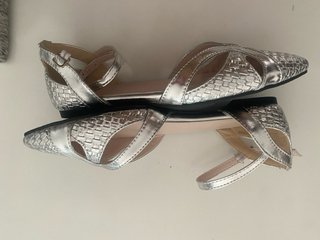 Zapatos Planos Mujer Plata Talla 40