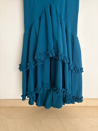 Vestido Flamenca Azul Verde