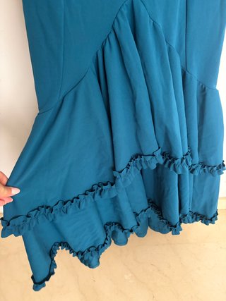 Vestido Flamenca Azul Verde