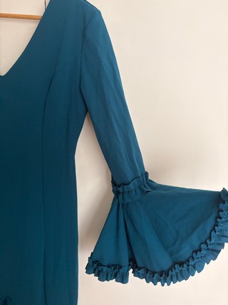 Vestido Flamenca Azul Verde