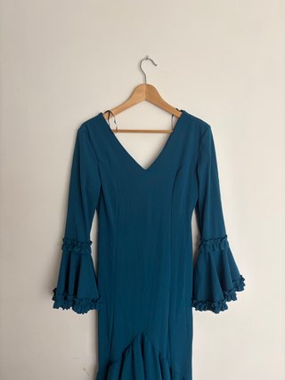 Vestido Flamenca Azul Verde