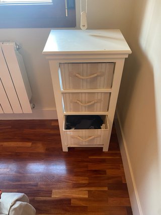 Cajonera organizadora beige y blanca