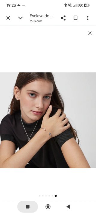 Anillo y esclava "Tous" en plata y perla
