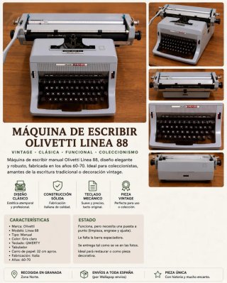 Máquina de escribir Olivetti Linea 88 Vintage